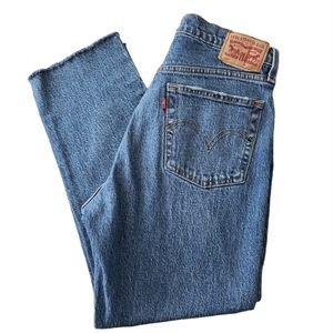 Levis 501 Straight Button Fly Button Raw Hem